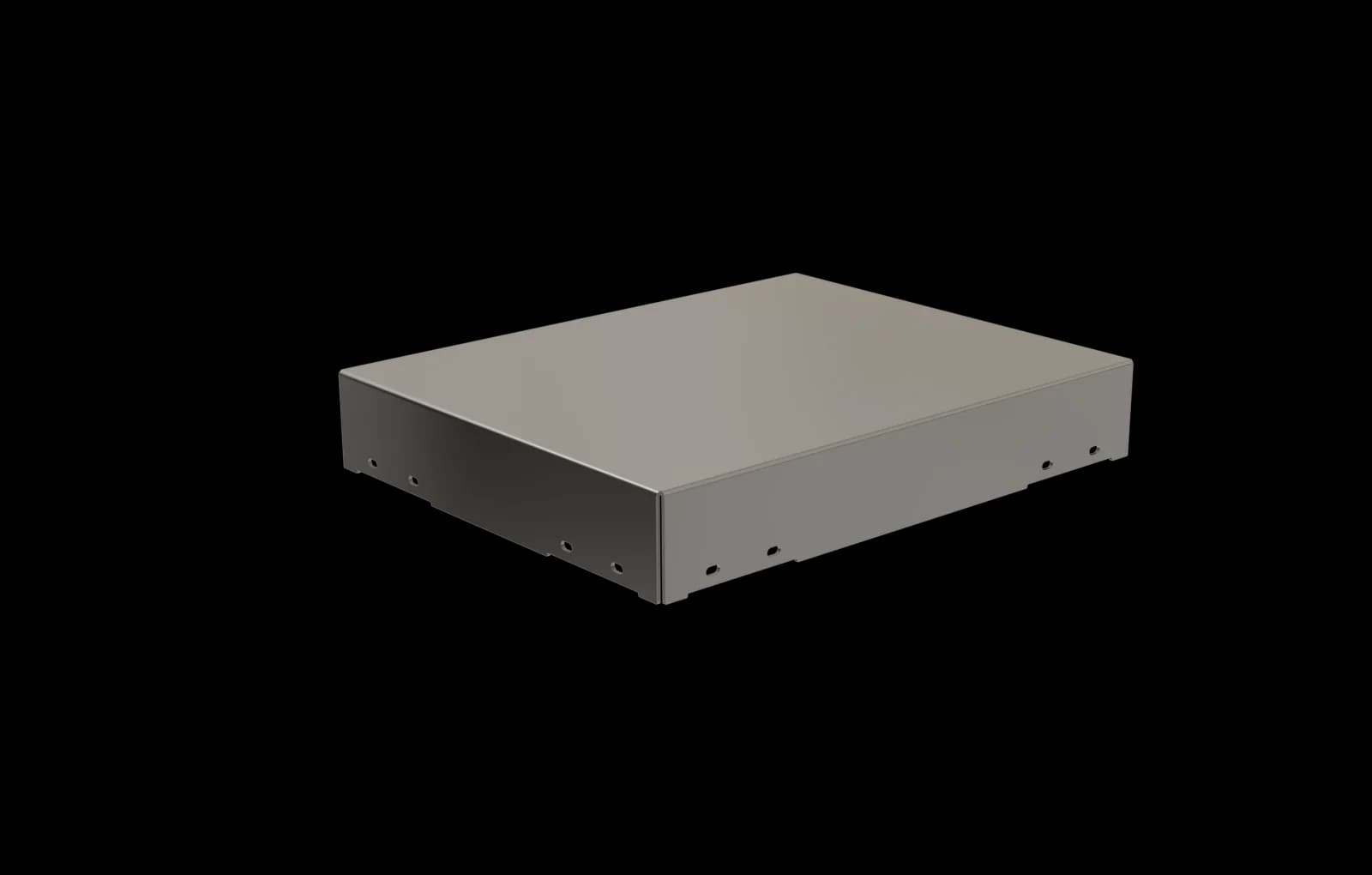 POCONS PES1238 emi cover — CAD render, underside view