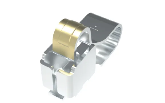 POCONS PMT1017 c-clip (spring finger) — CAD render, top view