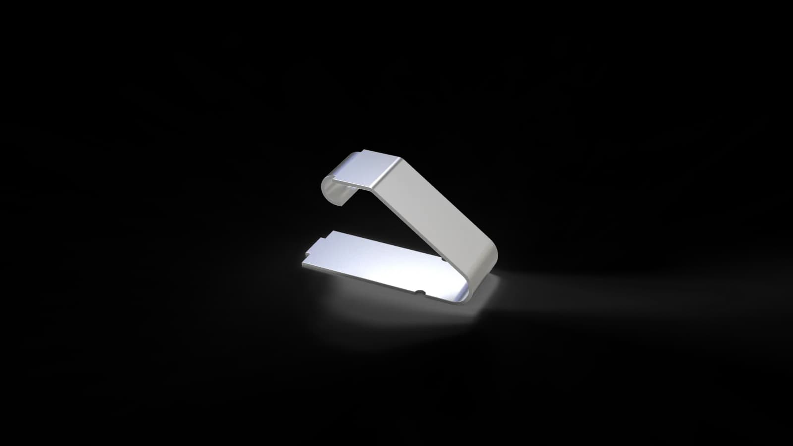 POCONS PMT1072 c-clip (spring finger) — CAD render, view 3